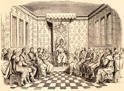 King Edward VI of England and His Council, After a Woodcut on the Title Page of The Statues of 1551, from 